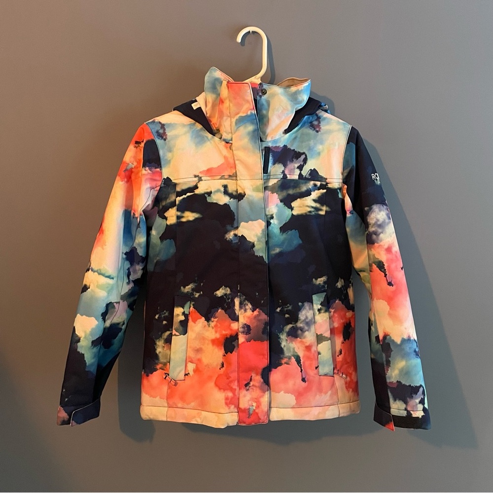 Roxy Multicolor Kids Puffer Jacket, Girls Large